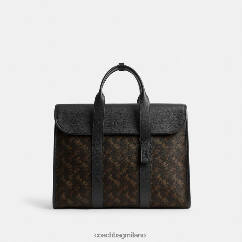 Coach uomini portfolio di Gotham con stampa di cavalli e carrozza tartufo FPN0Z8619