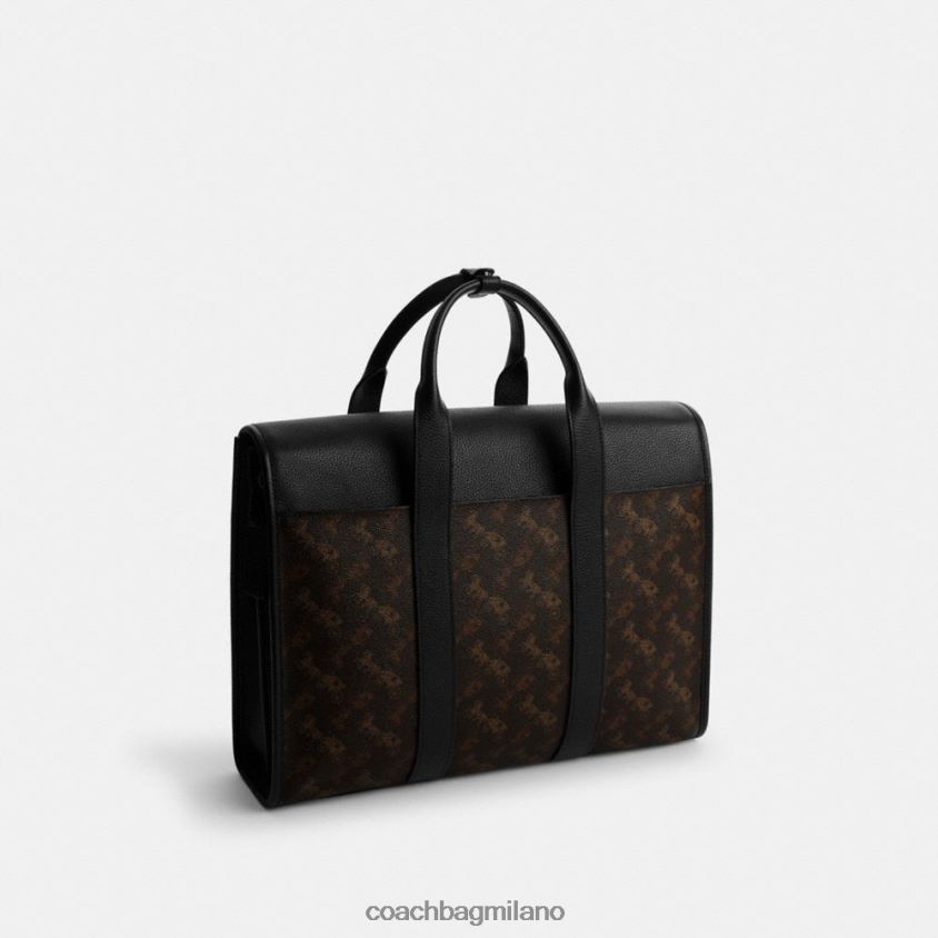 Coach uomini portfolio di Gotham con stampa di cavalli e carrozza tartufo FPN0Z8619
