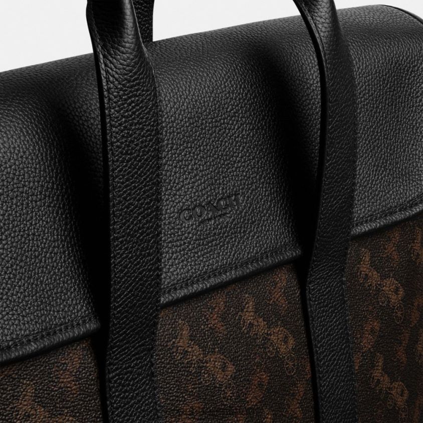 Coach uomini portfolio di Gotham con stampa di cavalli e carrozza tartufo FPN0Z8619