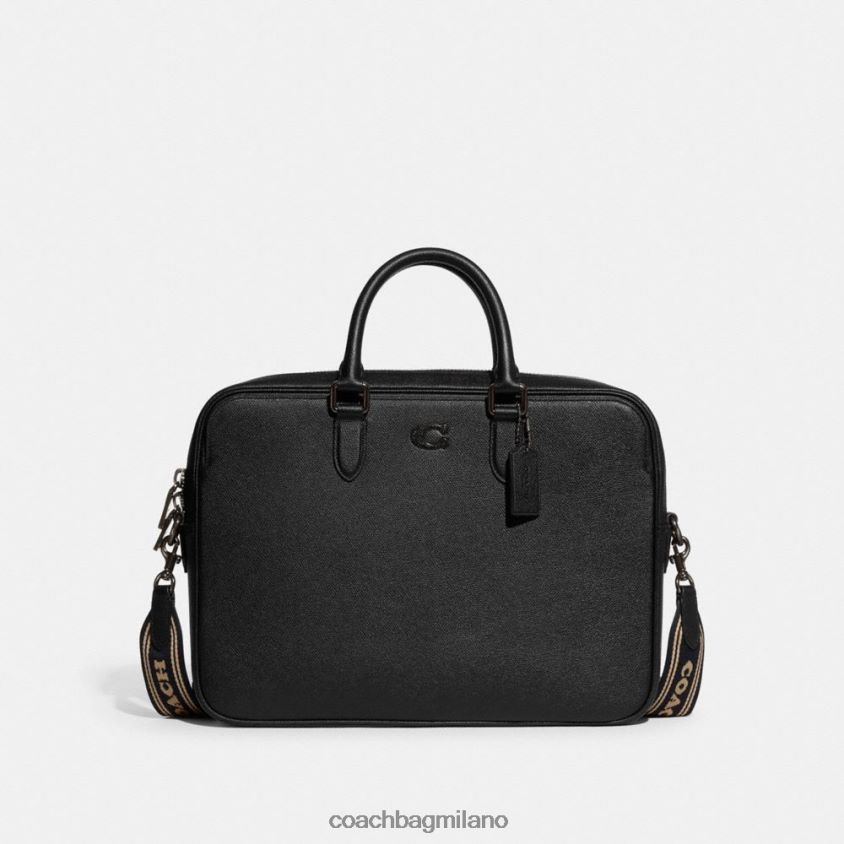 Coach uomini slip Gotham con interno in tela firmata nero FPN0Z8622