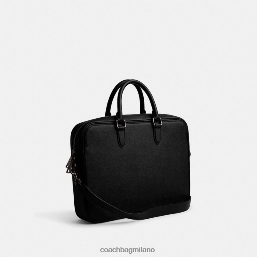 Coach uomini slip Gotham con interno in tela firmata nero FPN0Z8622