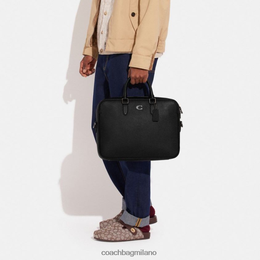Coach uomini slip Gotham con interno in tela firmata nero FPN0Z8622