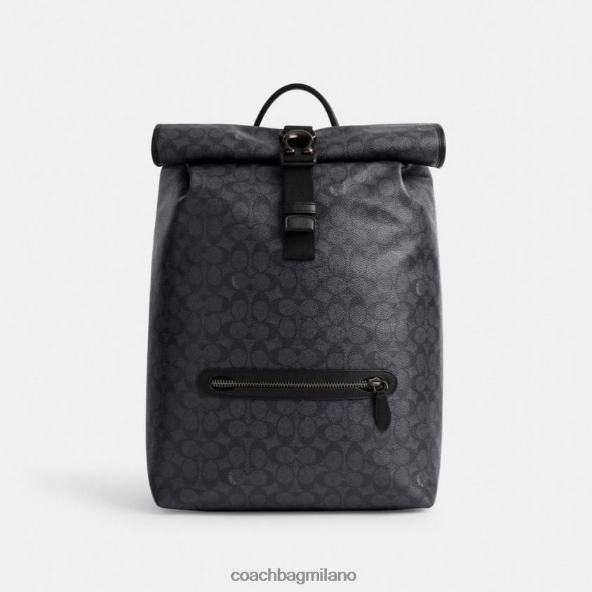 Coach uomini Zaino Beck Roll Top in tela esclusiva carbone FPN0Z8685