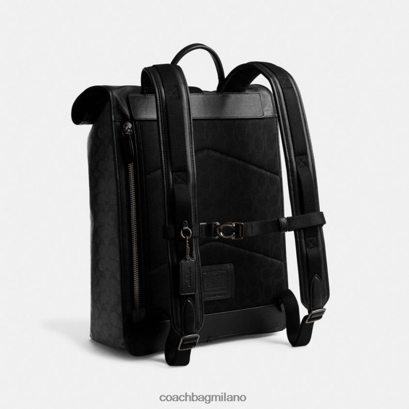 Coach uomini Zaino Beck Roll Top in tela esclusiva carbone FPN0Z8685