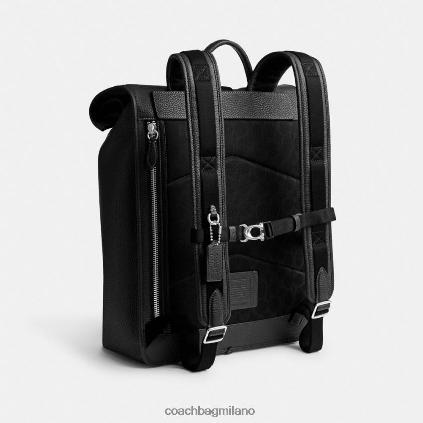 Coach uomini Zaino Beck con chiusura roll-top nero FPN0Z8686