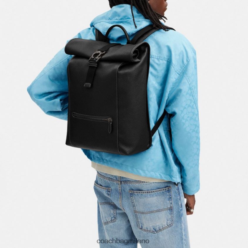 Coach uomini Zaino Beck con chiusura roll-top nero FPN0Z8686