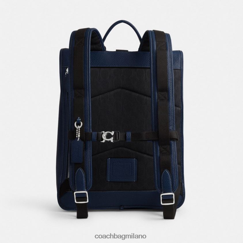 Coach uomini Zaino Beck con chiusura roll-top profondo blu FPN0Z8687