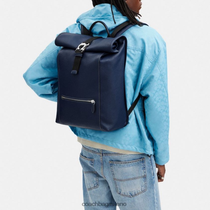 Coach uomini Zaino Beck con chiusura roll-top profondo blu FPN0Z8687