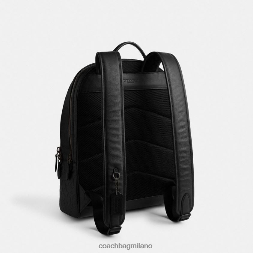 Coach uomini zaino charter in pelle esclusiva nero FPN0Z8677
