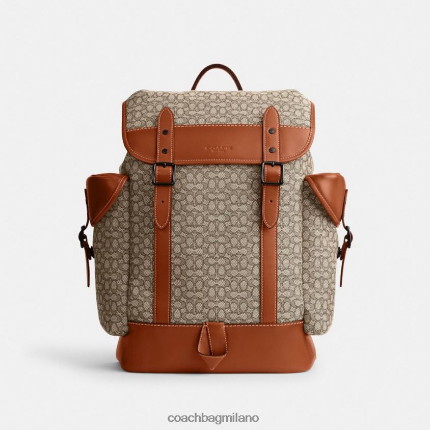Coach uomini zaino con gancio in micro jacquard esclusivo cacao/ambra brunita FPN0Z8683