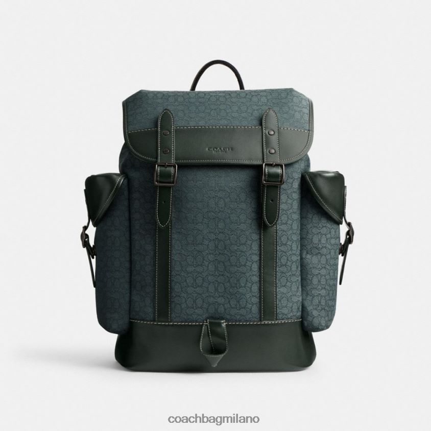 Coach uomini zaino con gancio in micro jacquard esclusivo verde amazzonico FPN0Z8682