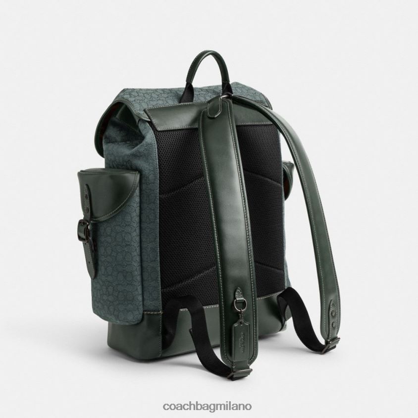 Coach uomini zaino con gancio in micro jacquard esclusivo verde amazzonico FPN0Z8682