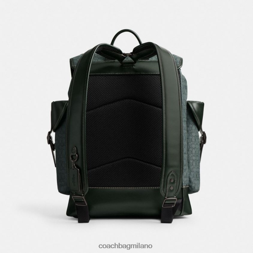 Coach uomini zaino con gancio in micro jacquard esclusivo verde amazzonico FPN0Z8682