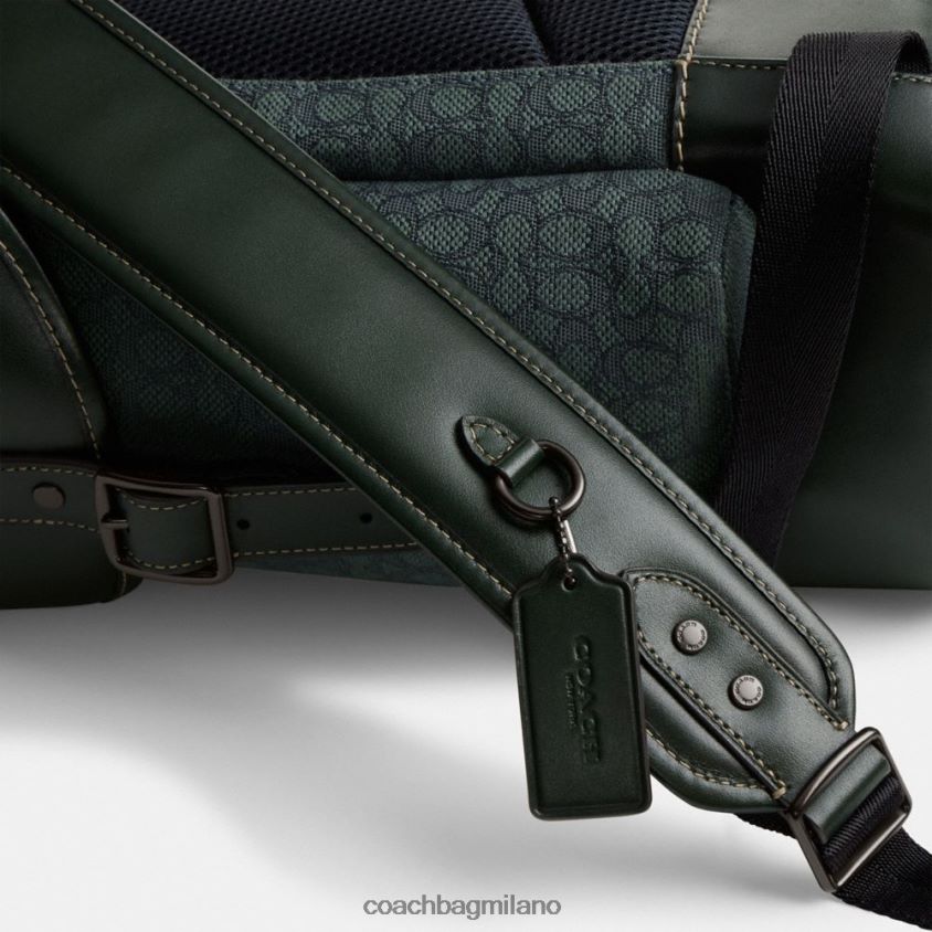 Coach uomini zaino con gancio in micro jacquard esclusivo verde amazzonico FPN0Z8682