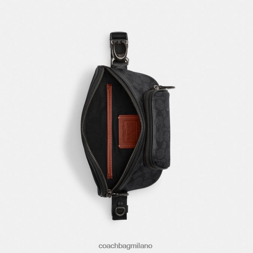 Coach uomini marsupio Beck in tela esclusiva carbone FPN0Z8693