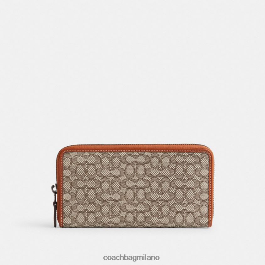 Coach uomini portafoglio a fisarmonica in micro jacquard esclusivo cacao/ambra brunita FPN0Z8696