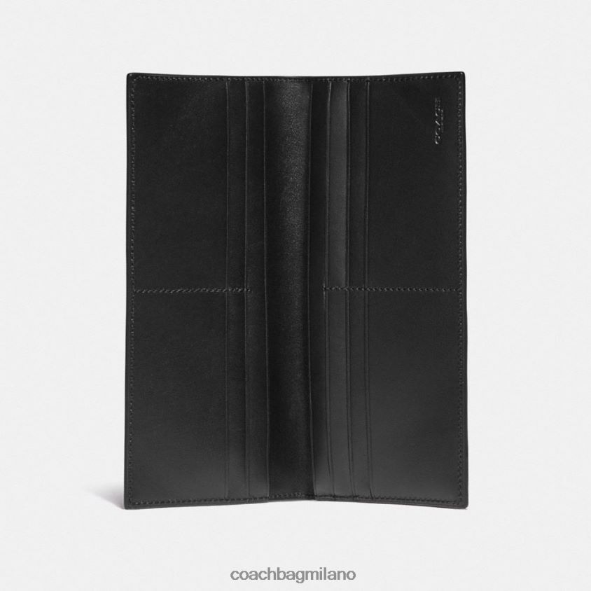 Coach uomini portafoglio con taschino sul petto in tela esclusiva carbone/nero FPN0Z8695