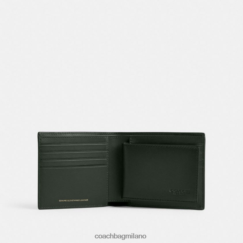 Coach uomini Portafoglio 3 in 1 verde amazzonico FPN0Z8706