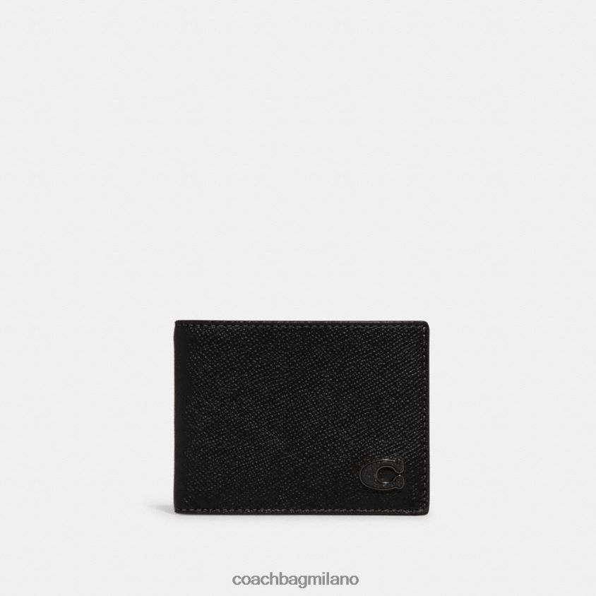 Coach uomini portafoglio sottile nero FPN0Z8713