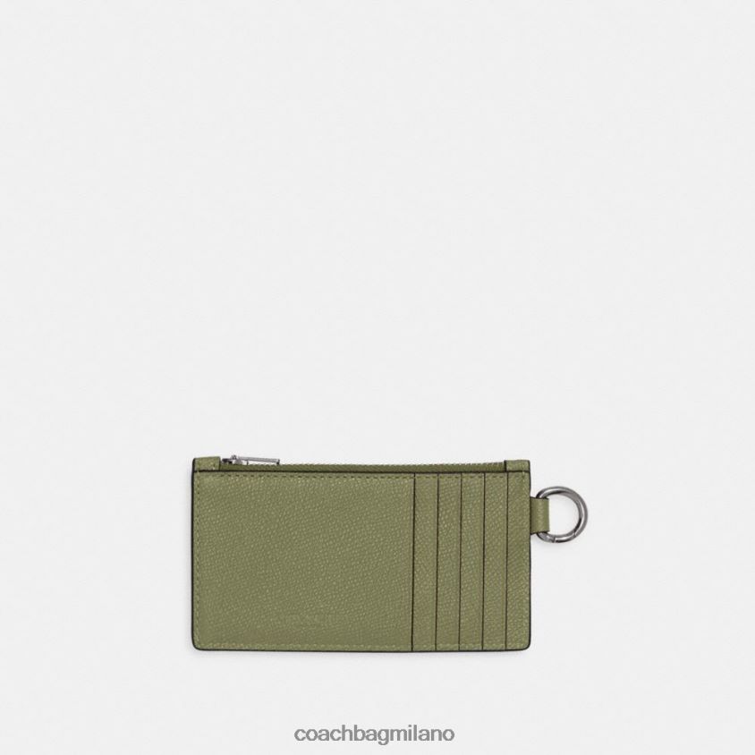 Coach uomini porta carte con cerniera muschio FPN0Z8719