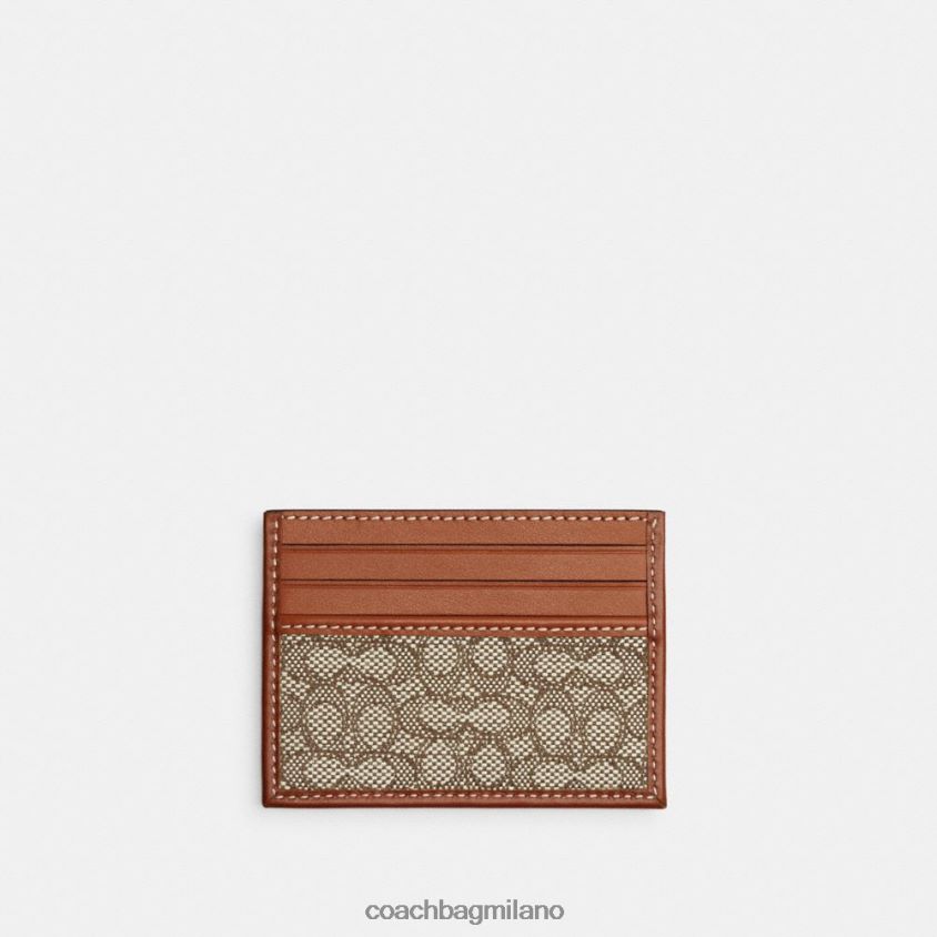 Coach uomini portacarte in jacquard microfirmato cacao/ambra brunita FPN0Z8725