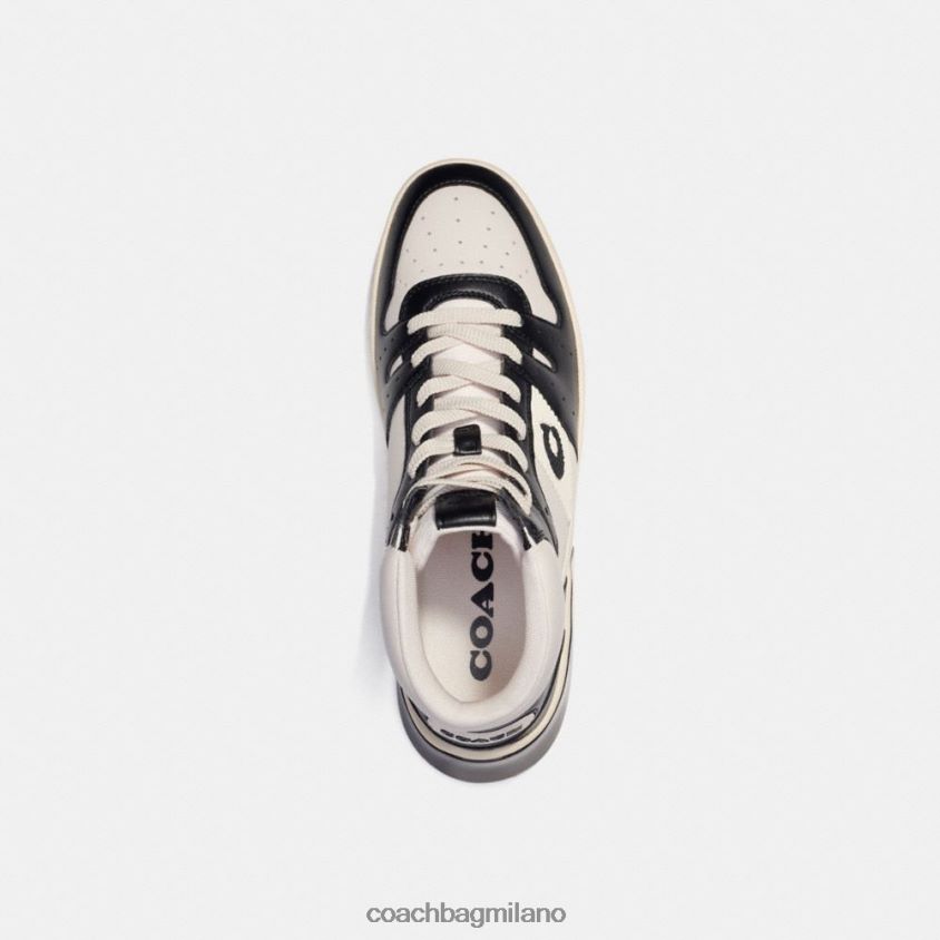 Coach uomini sneaker alta con suola cittadina gesso/nero FPN0Z8748