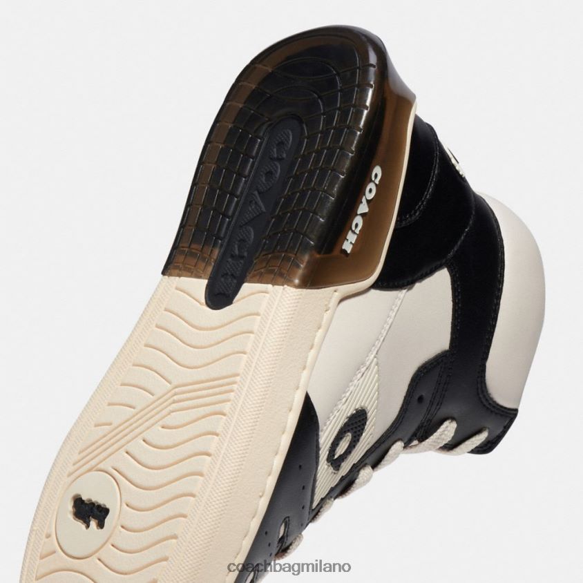 Coach uomini sneaker alta con suola cittadina gesso/nero FPN0Z8748