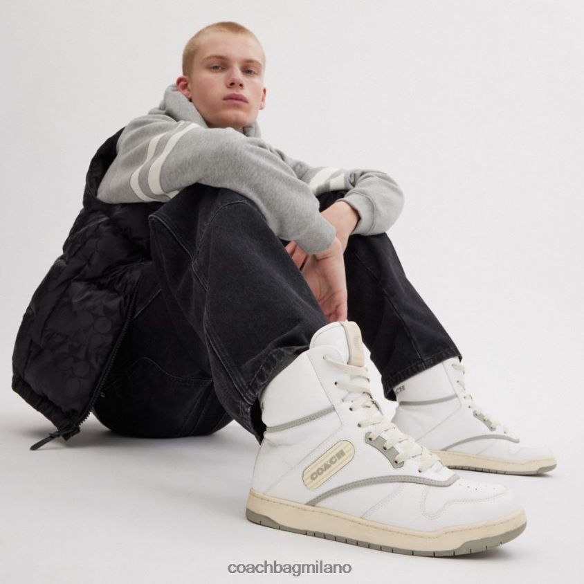 Coach uomini scarpa da ginnastica alta c202 bianco ottico FPN0Z8743