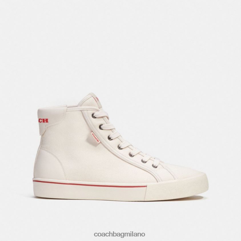 Coach uomini scarpa da ginnastica alta da skate gesso sportivo rosso FPN0Z8747