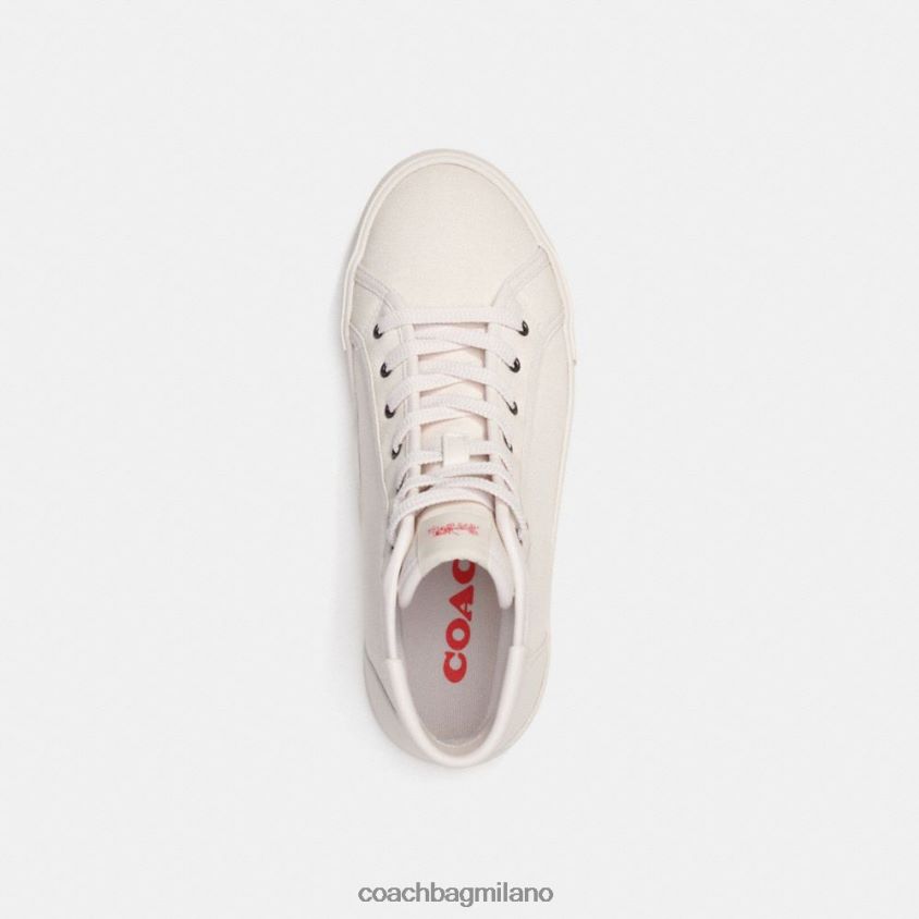 Coach uomini scarpa da ginnastica alta da skate gesso sportivo rosso FPN0Z8747