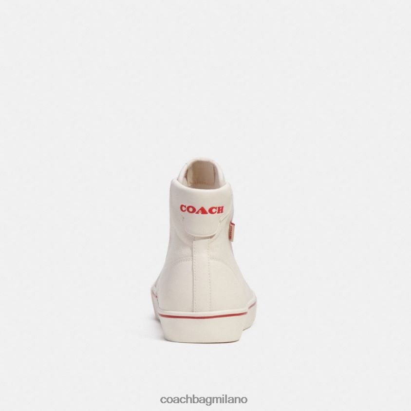 Coach uomini scarpa da ginnastica alta da skate gesso sportivo rosso FPN0Z8747