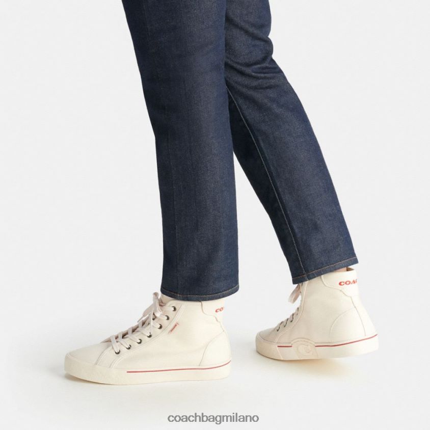 Coach uomini scarpa da ginnastica alta da skate gesso sportivo rosso FPN0Z8747
