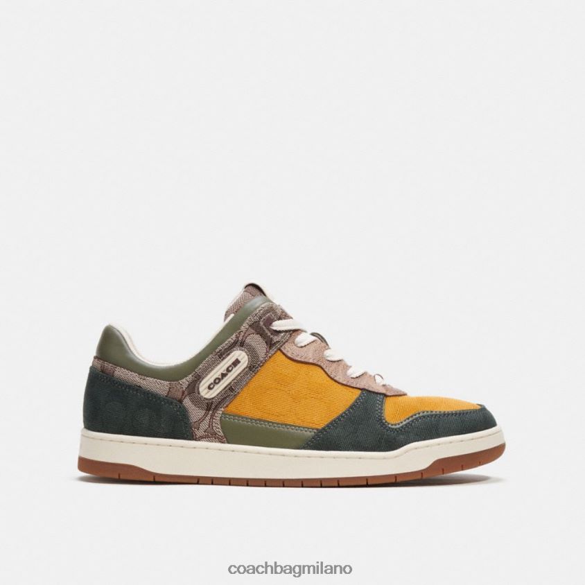 Coach uomini sneaker c201 in tessuto esclusivo misto rovere/ranuncolo/verde amazzone FPN0Z8746