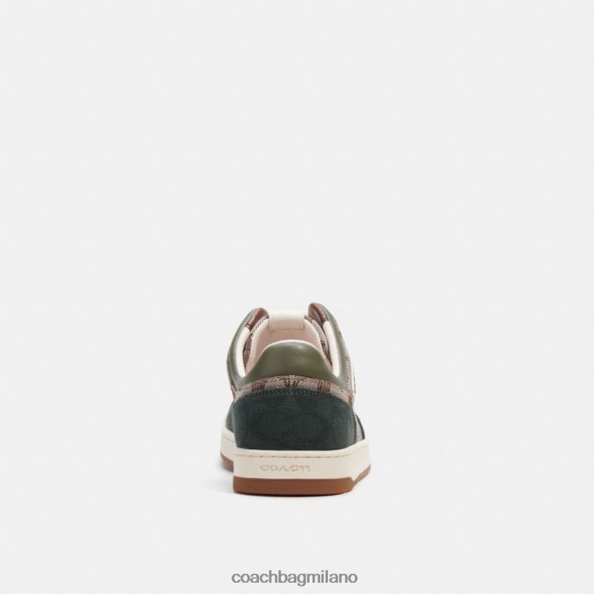 Coach uomini sneaker c201 in tessuto esclusivo misto rovere/ranuncolo/verde amazzone FPN0Z8746