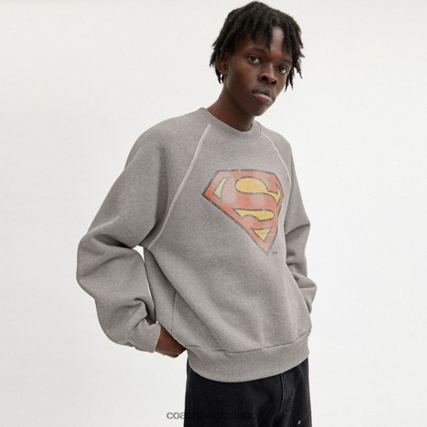 Coach uomini allenatore | Girocollo di Superman della DC grigio scuro FPN0Z8778