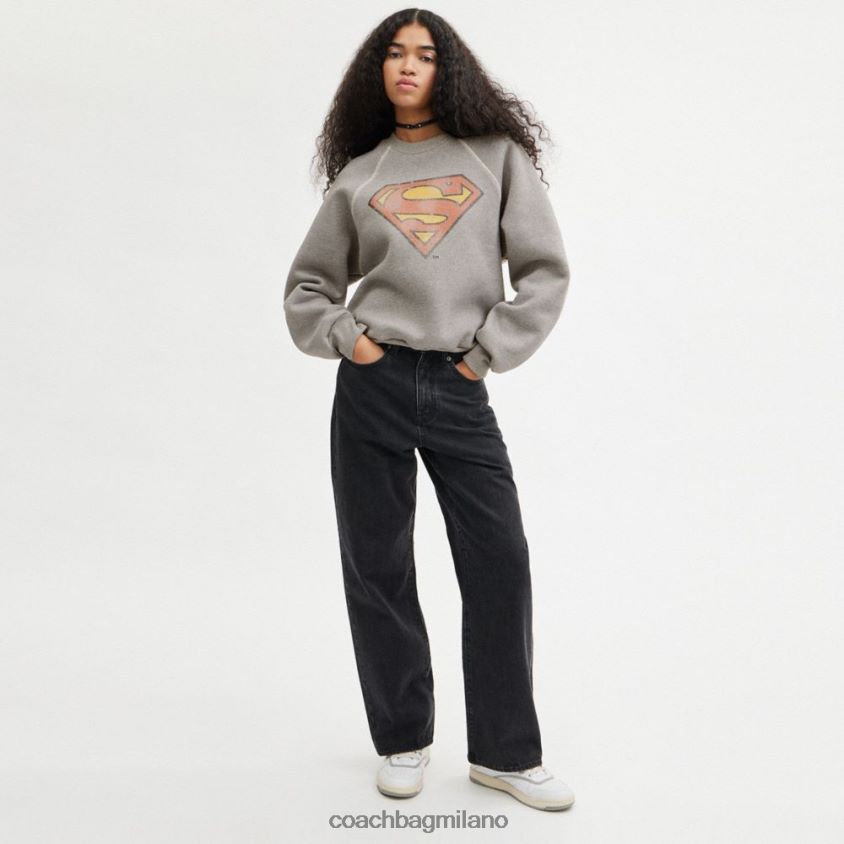 Coach uomini allenatore | Girocollo di Superman della DC grigio scuro FPN0Z8778
