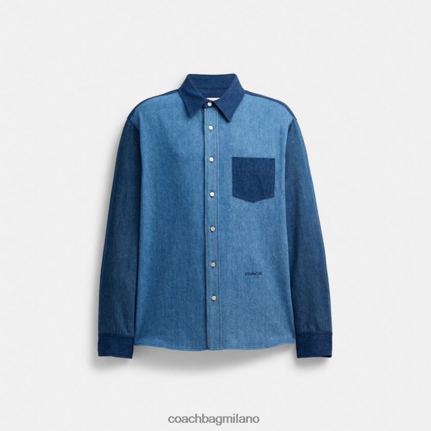 Coach uomini camicia di jeans Blu Reale FPN0Z8784