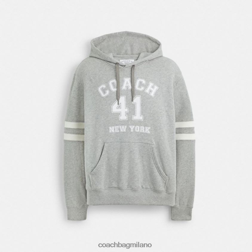 Coach uomini felpa con cappuccio universitaria grigio erica FPN0Z8776