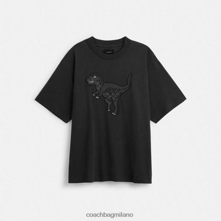 Coach uomini maglietta rexy nero FPN0Z8764