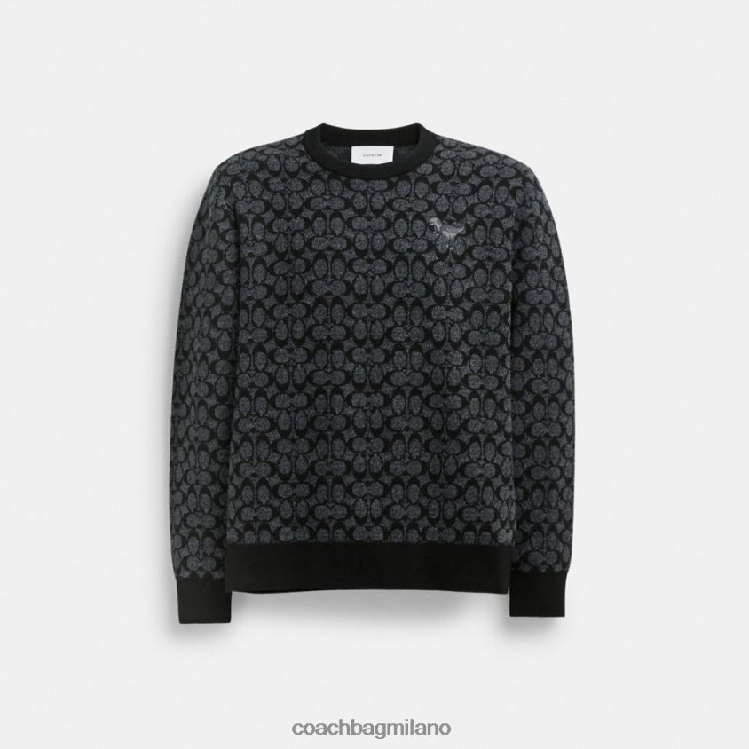 Coach uomini maglione rexy firma nera FPN0Z8768