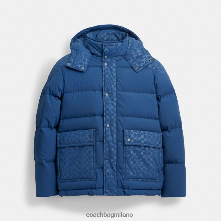 Coach uomini caratteristico piumino con tasca frontale profondo blu FPN0Z8756