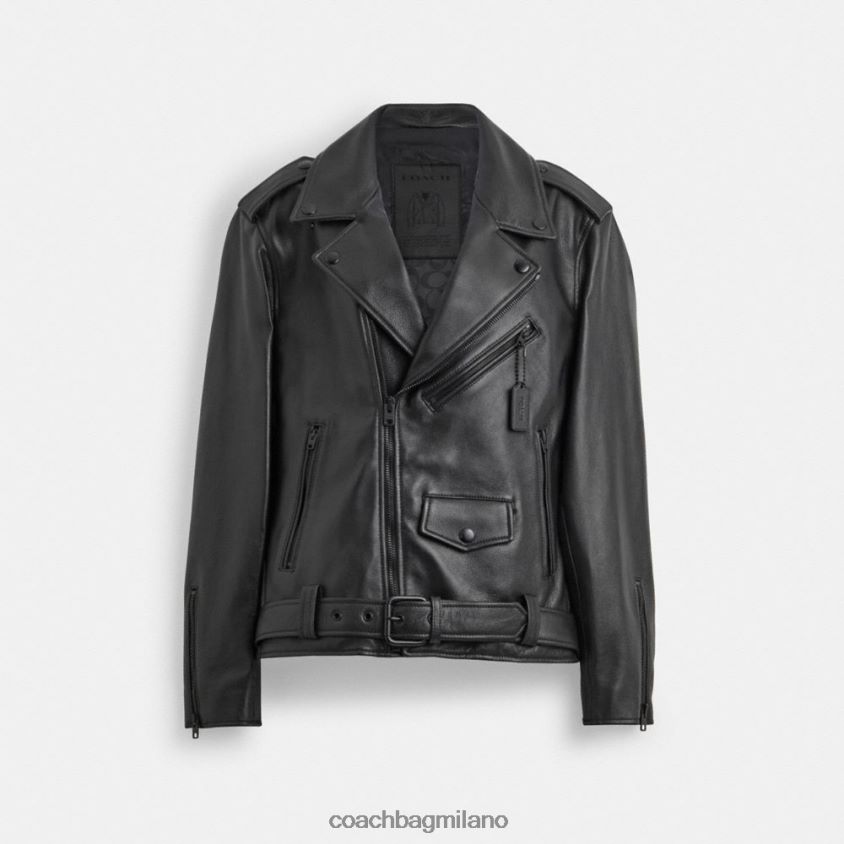 Coach uomini giacca da moto nero/nero FPN0Z8751