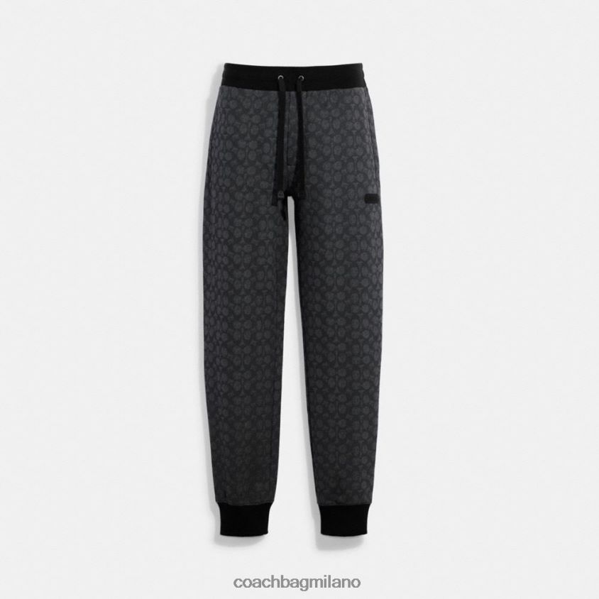 Coach uomini joggers essenziali in firma firma a carboncino FPN0Z8793