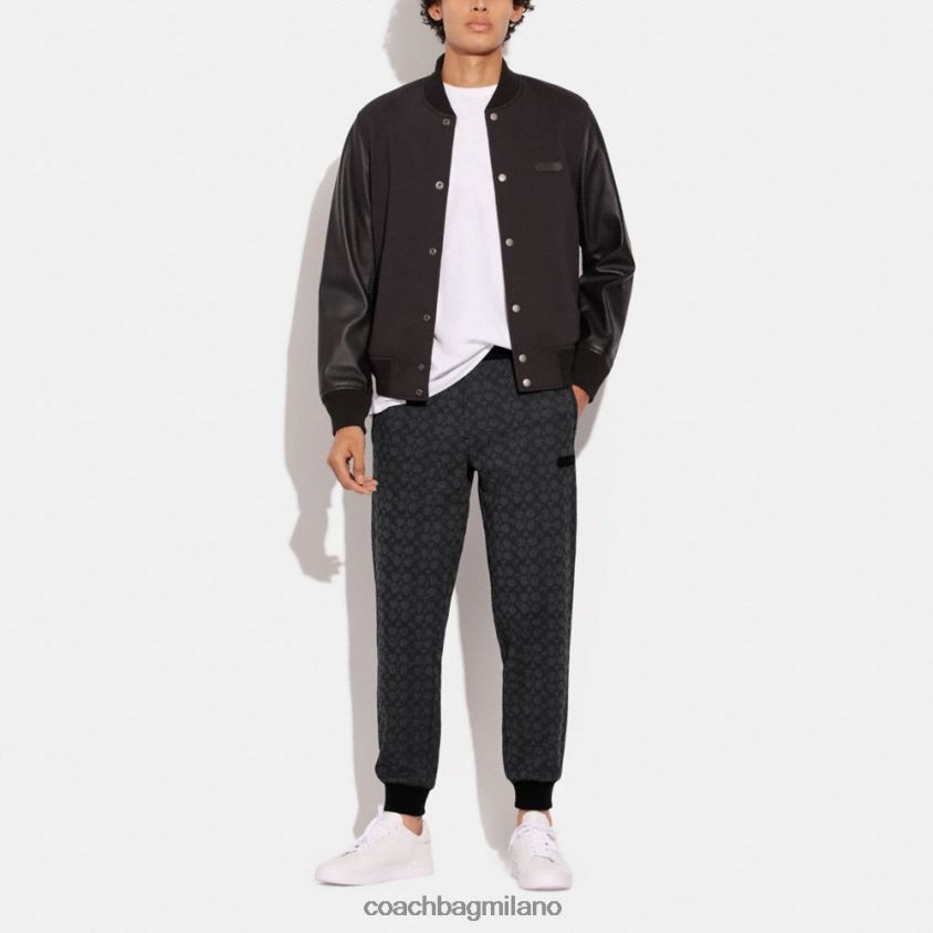 Coach uomini joggers essenziali in firma firma a carboncino FPN0Z8793