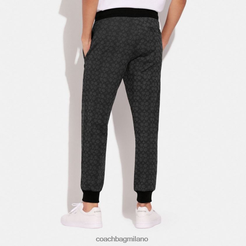 Coach uomini joggers essenziali in firma firma a carboncino FPN0Z8793