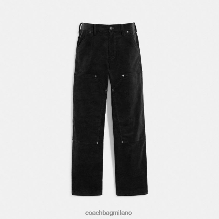 Coach uomini pantaloni di velluto a coste nero FPN0Z8787